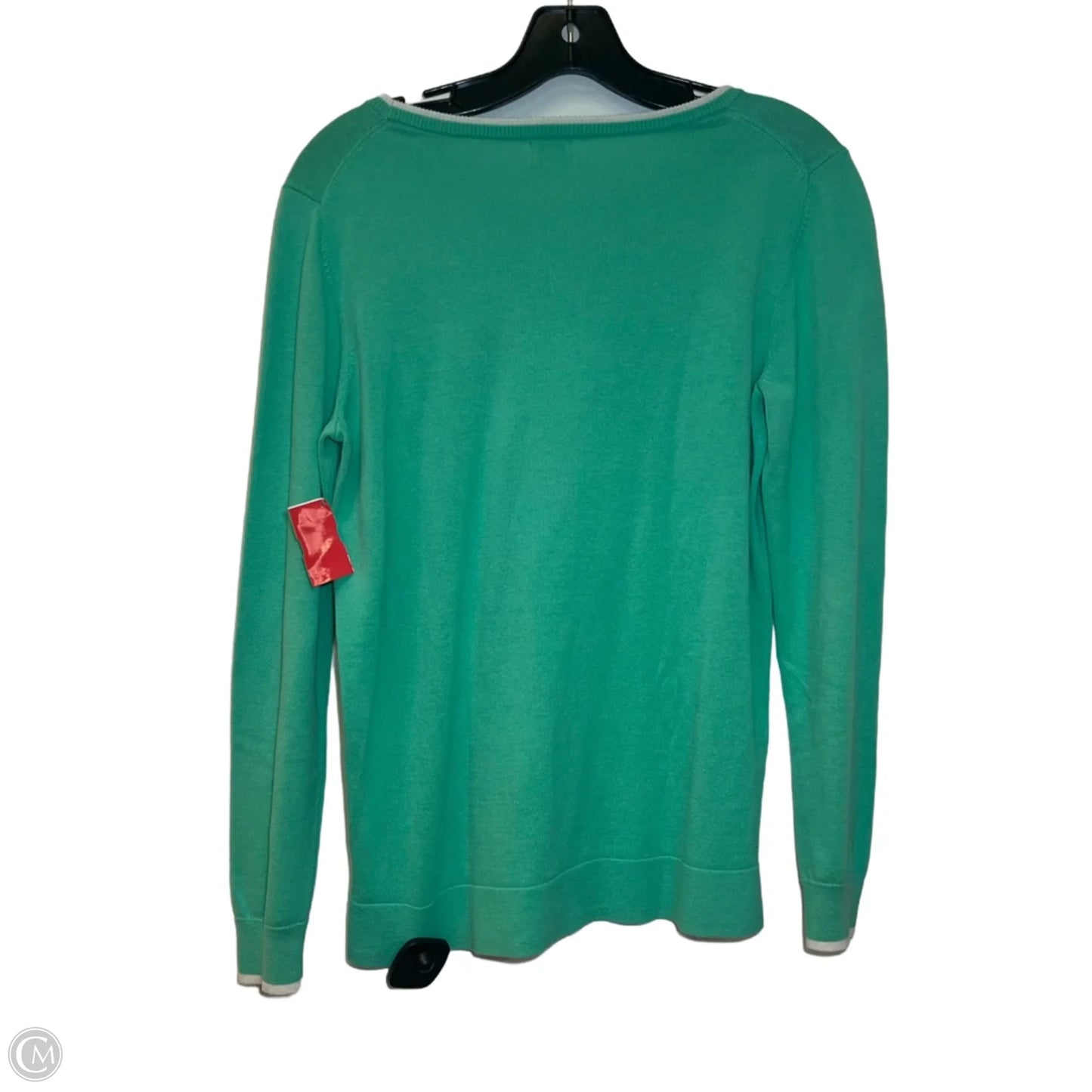 Top Long Sleeve By Crown And Ivy In Green & White, Size: S