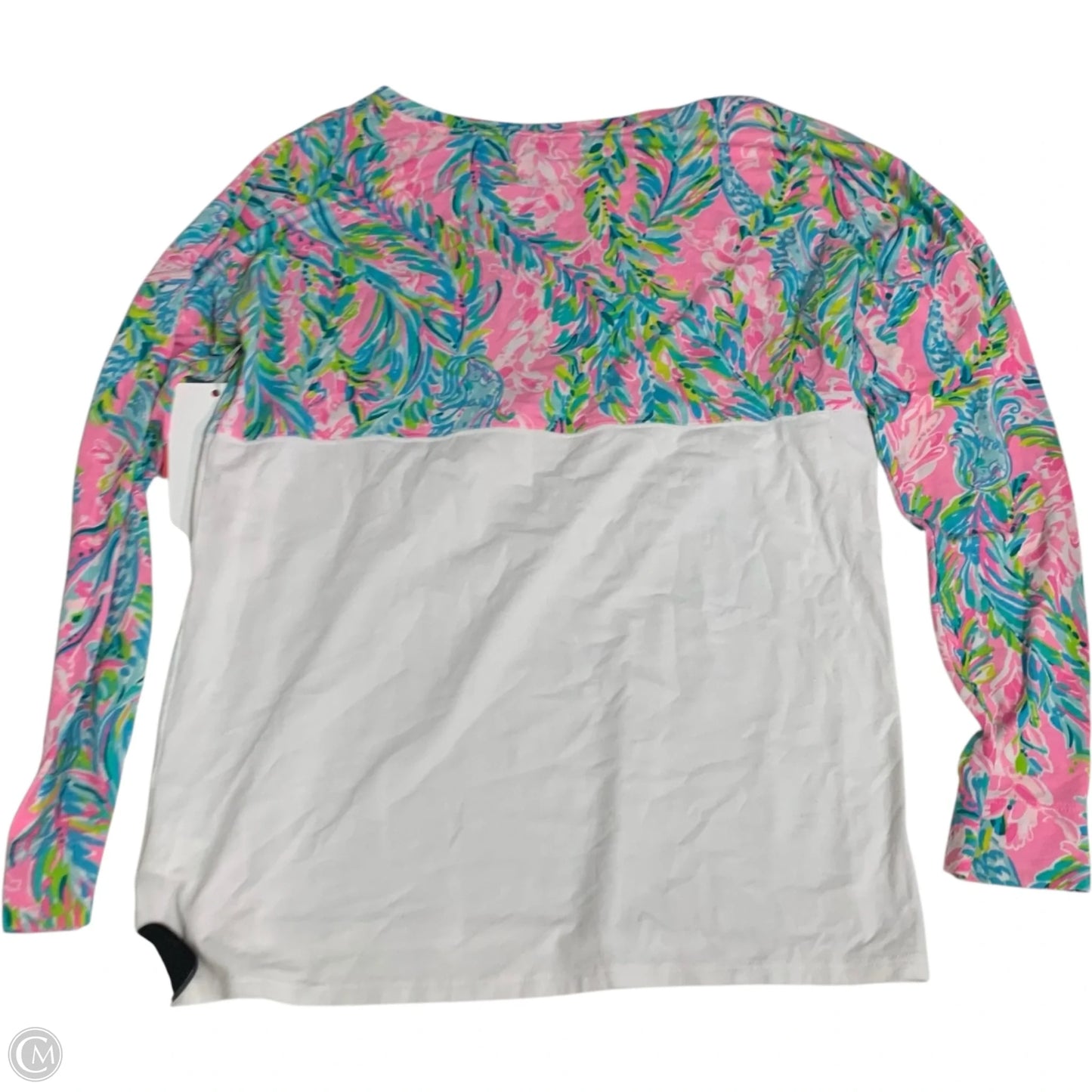 Top Long Sleeve Designer By Lilly Pulitzer In Pink & White, Size: Xxs
