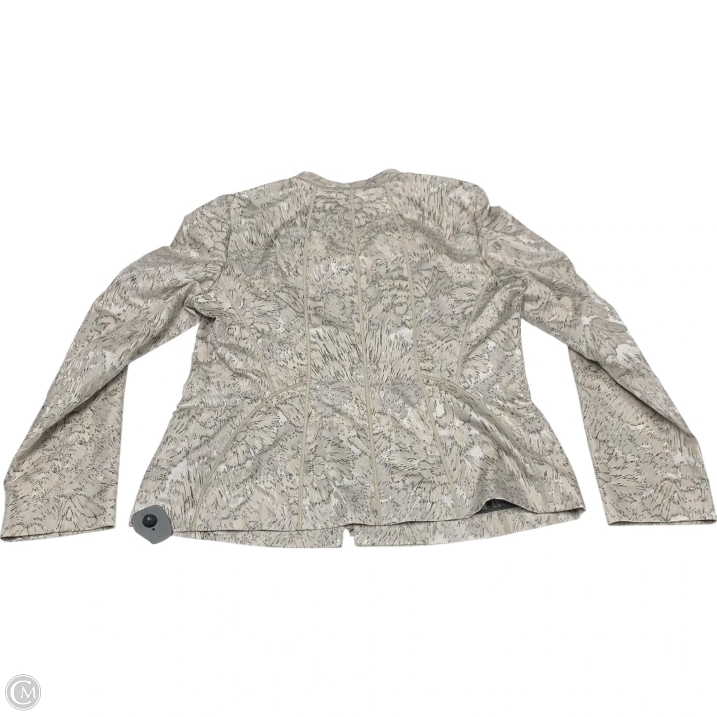 Jacket Designer By Lafayette 148 In Cream & Green, Size: L