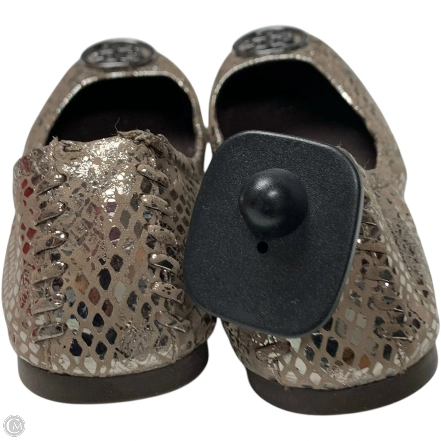 Shoes Designer By Tory Burch In Brown & Silver, Size: 8