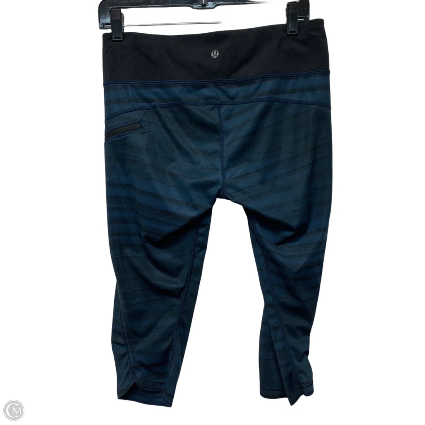 Athletic Capris By Lululemon In Black & Blue, Size: M