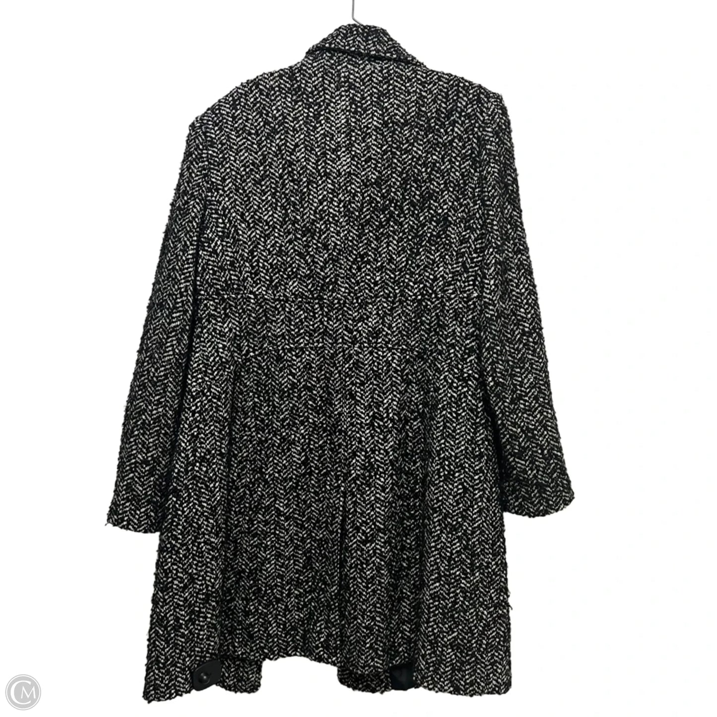 Coat Wool By Levine In Black & Cream, Size: M