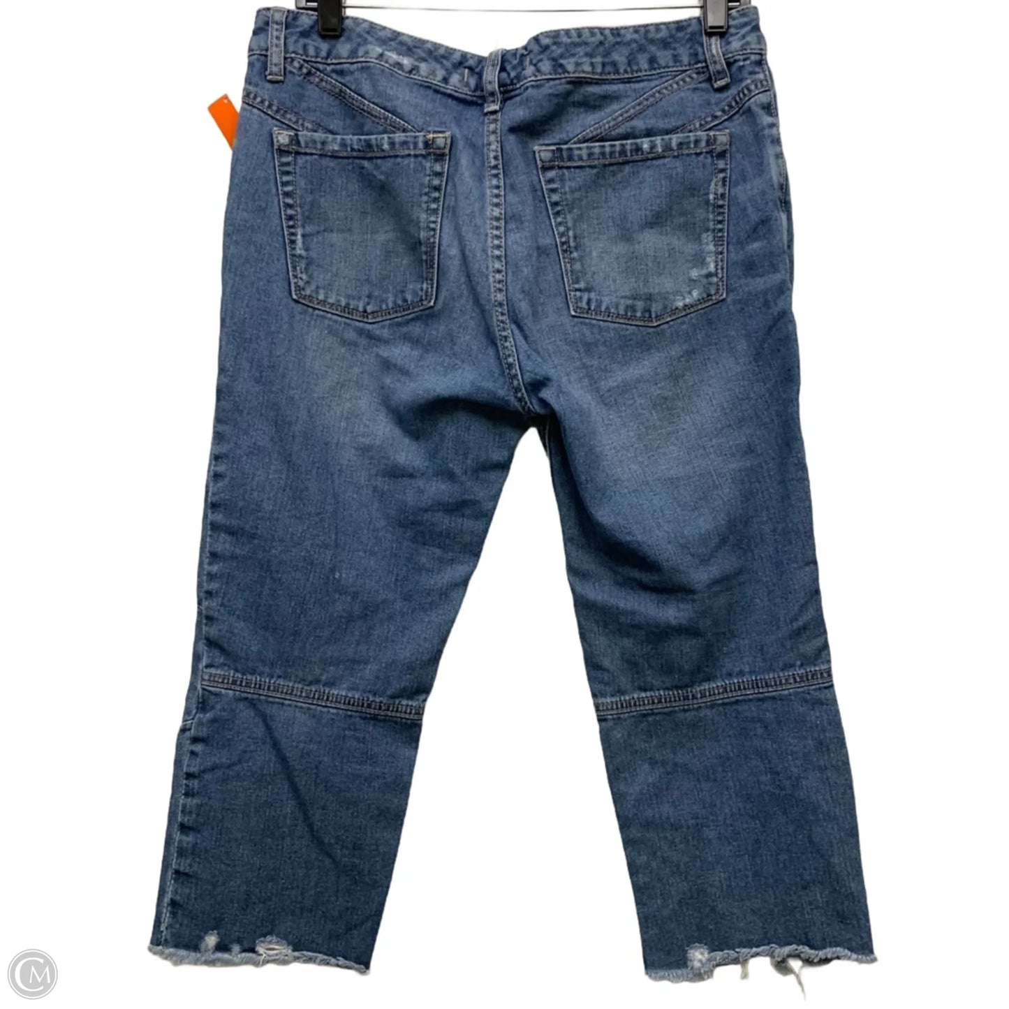 Jeans Cropped By Free People In Blue Denim, Size: 8