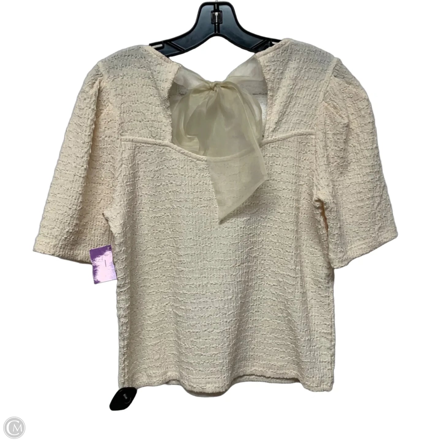 Top Short Sleeve By Davi & Dani In Cream, Size: S