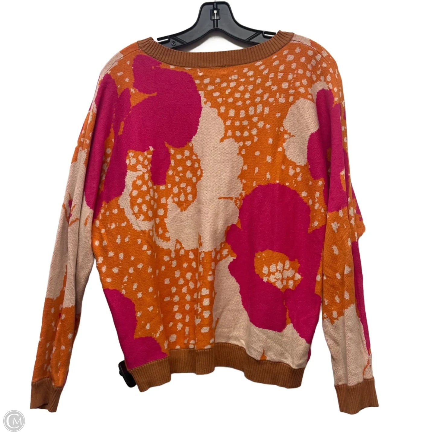 Sweater By Fate In Orange & Pink, Size: L