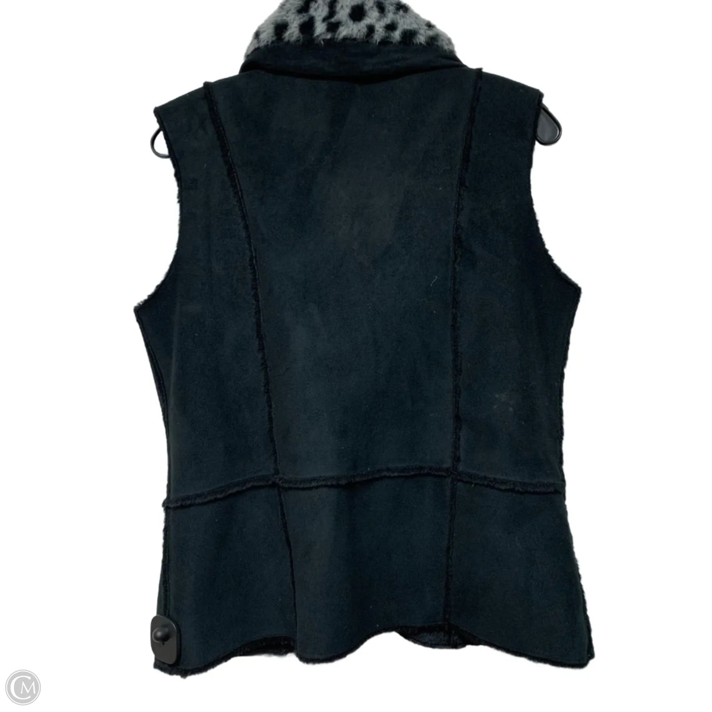 Vest Faux Fur & Sherpa By Carole Little In Black & Grey, Size: M
