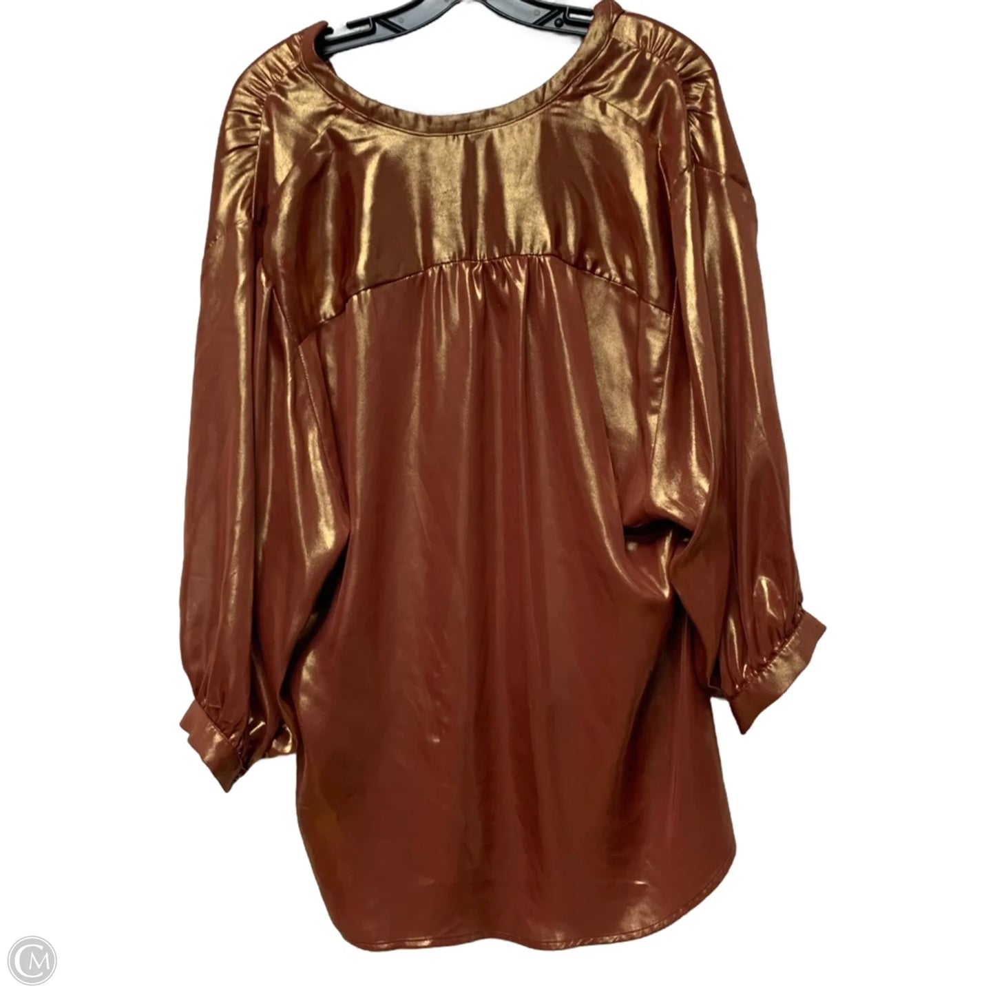 Top Long Sleeve By Anthropologie In Orange, Size: L