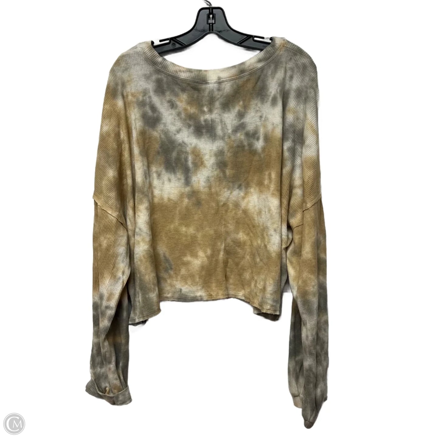 Top Long Sleeve By Peach Love Cream California In Brown & Grey, Size: L
