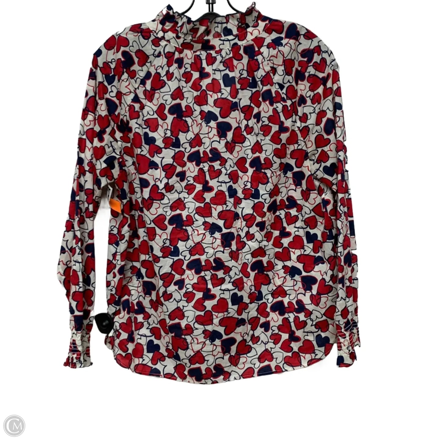 Top Long Sleeve By Talbots In Blue & Red, Size: M