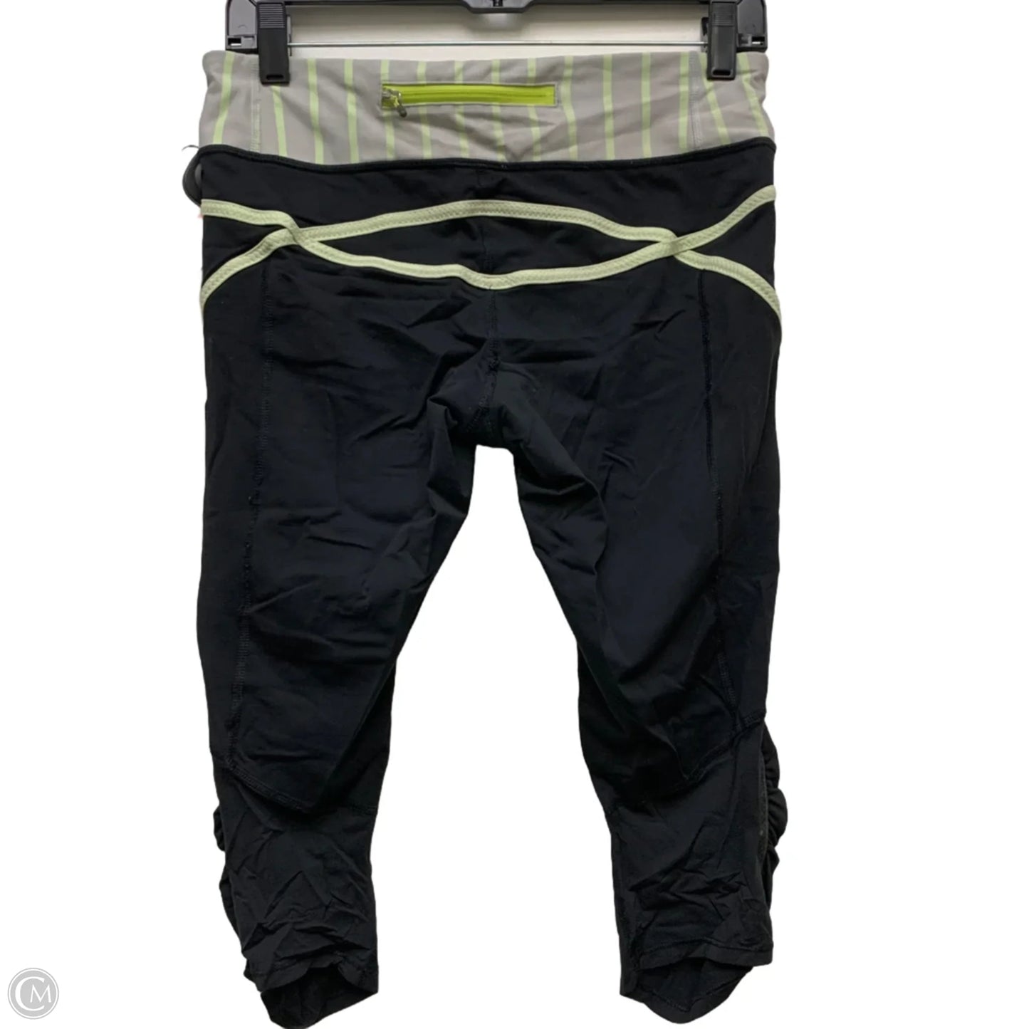 Athletic Capris By Lululemon In Black & Green, Size: M