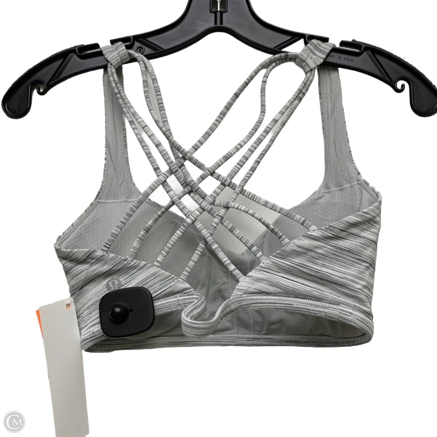 Athletic Bra By Lululemon In Grey & Pink, Size: M