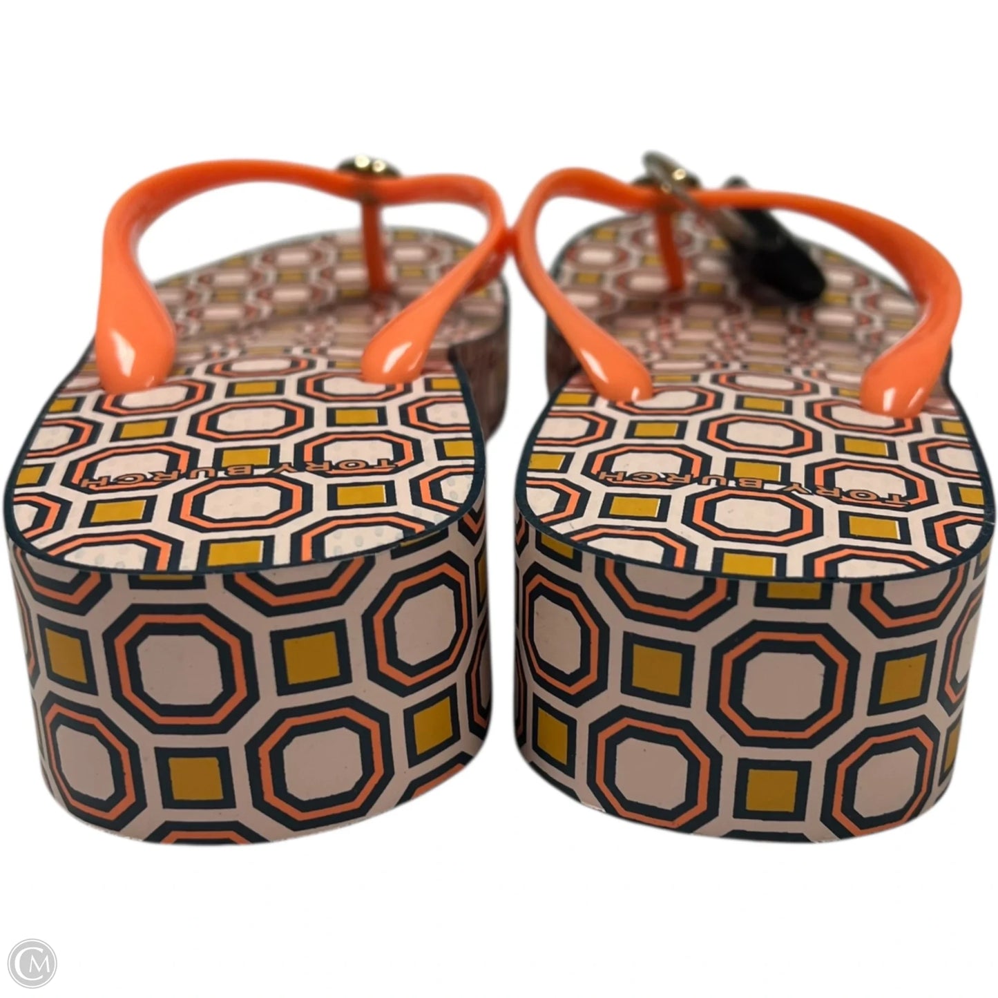 Sandals Designer By Tory Burch In Orange & Pink, Size: 9