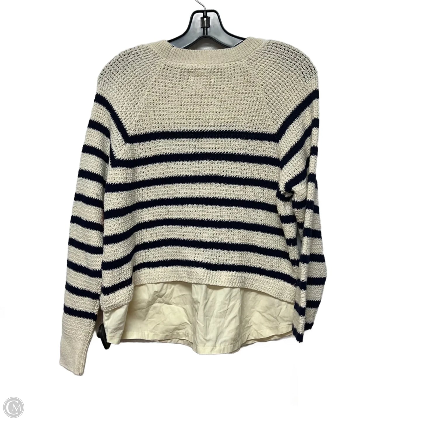Sweater By Maeve In Blue & Cream, Size: M