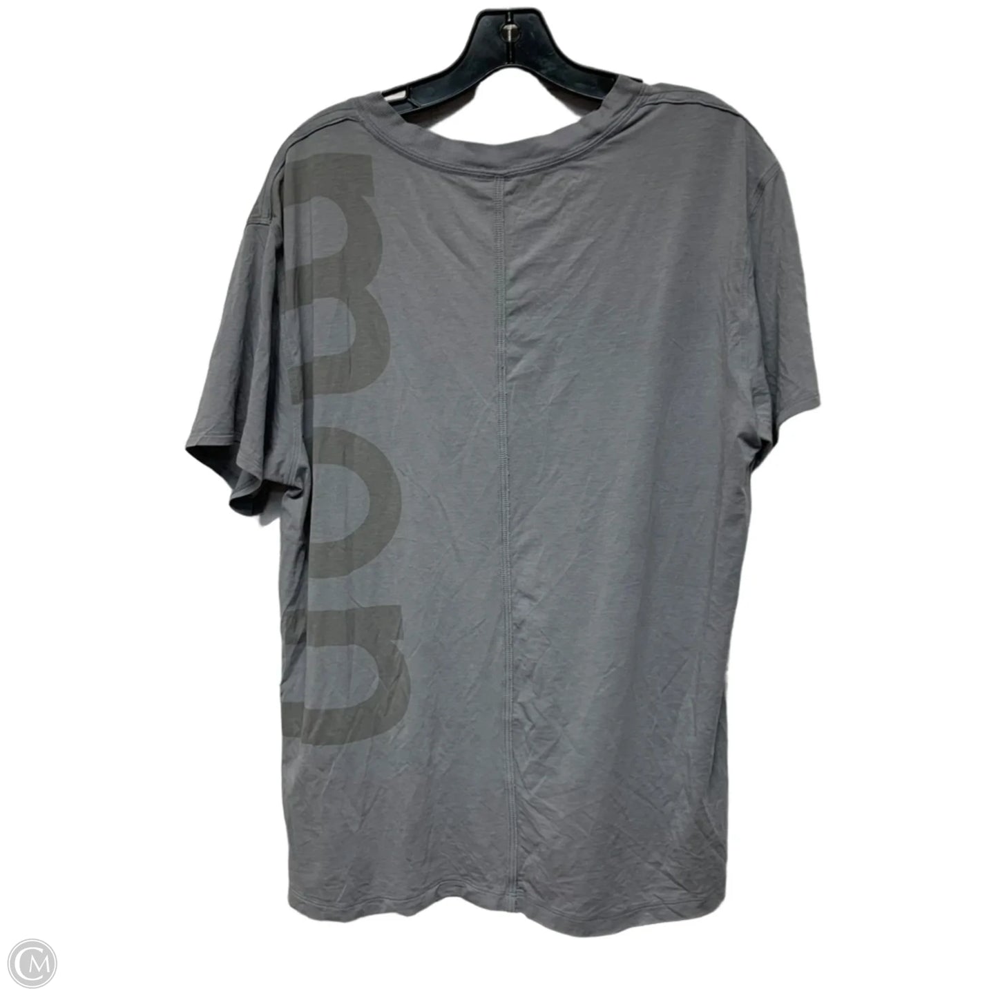 Athletic Top Short Sleeve By Lululemon In Grey, Size: M