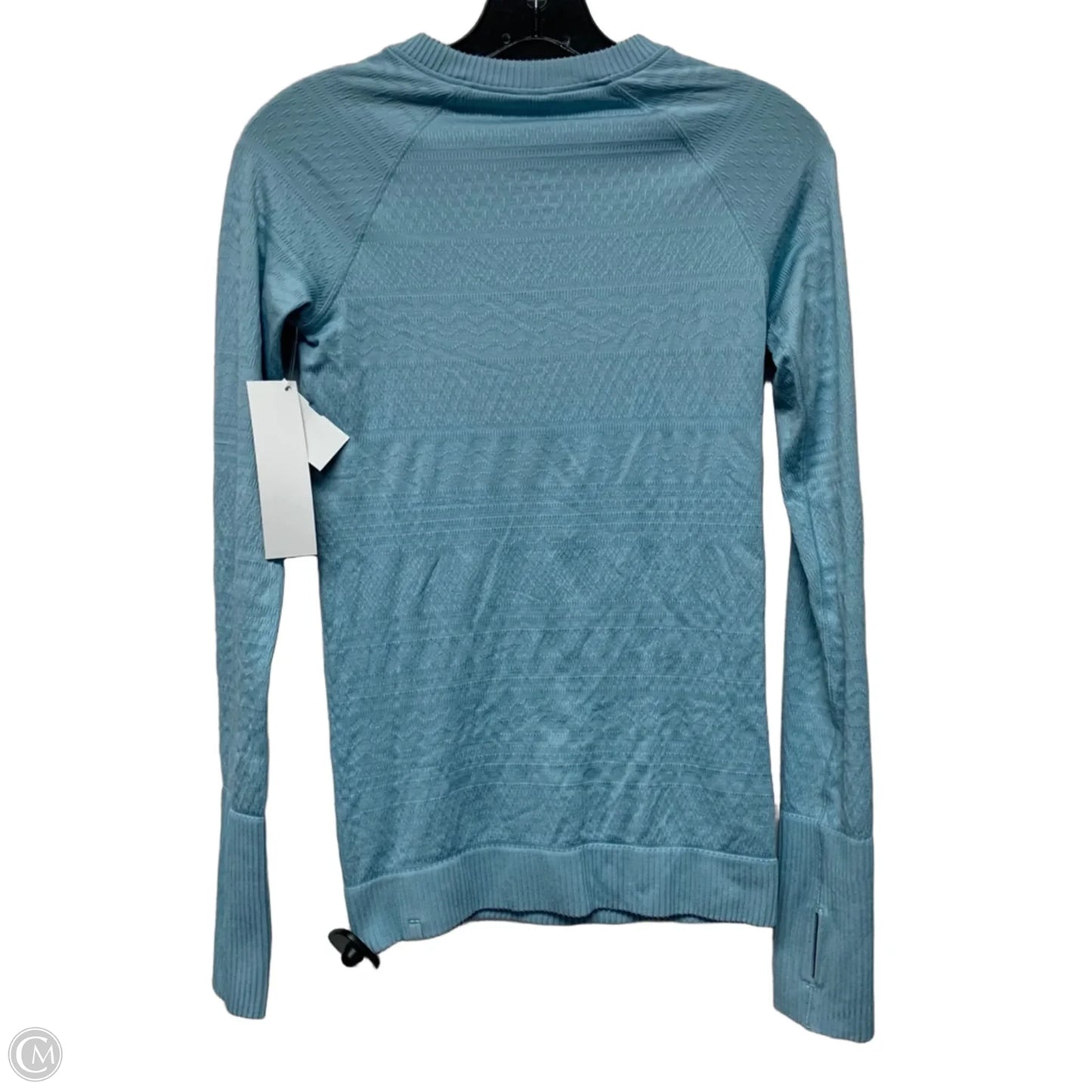Athletic Top Long Sleeve Collar By Lululemon In Blue, Size: S