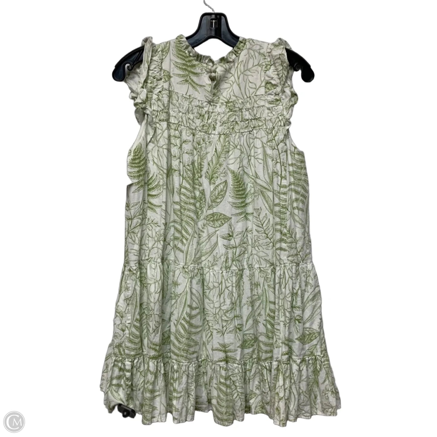 Dress Casual Short By Aura In Green & White, Size: Xs