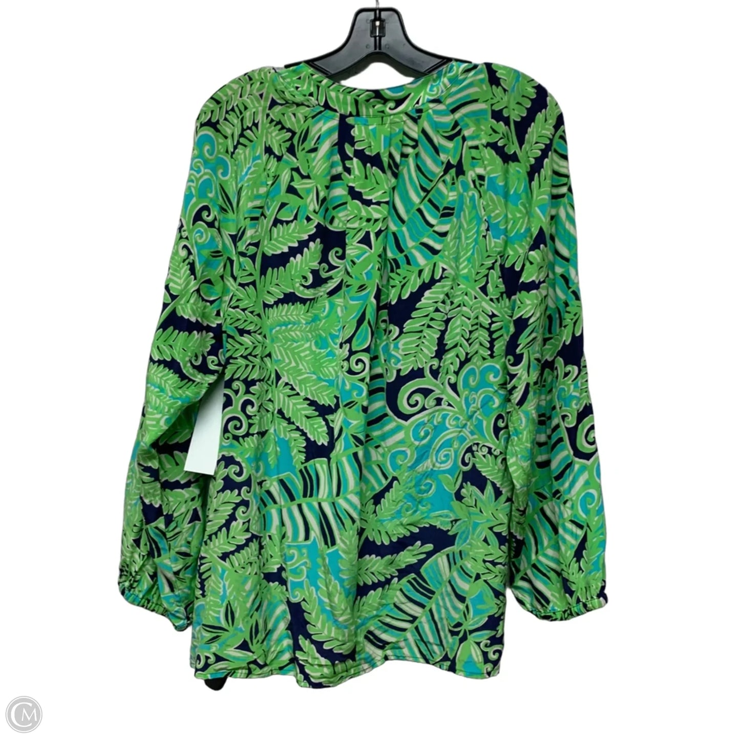 Top Long Sleeve Designer By Lilly Pulitzer In Blue & Green, Size: Xl