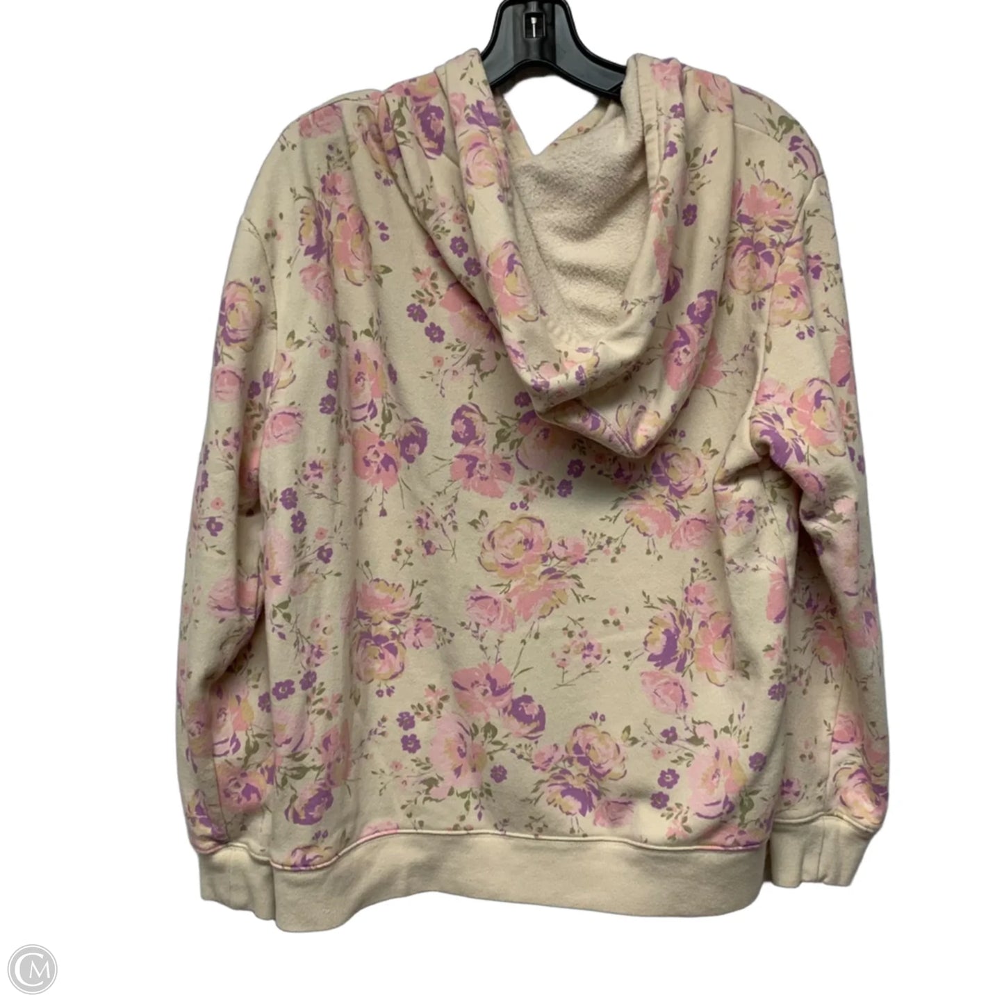 Sweatshirt Hoodie By Gap In Cream & Purple, Size: M