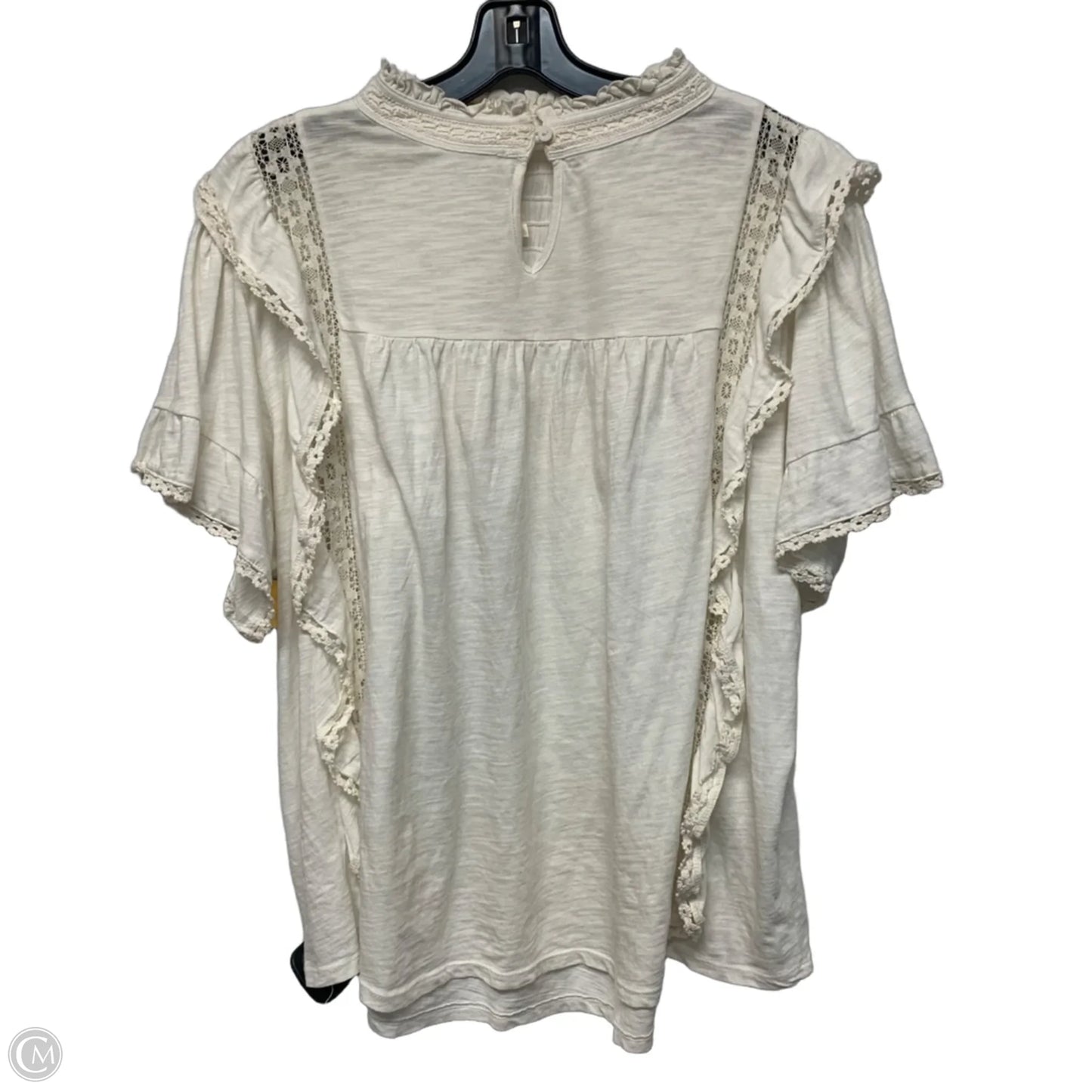 Top Short Sleeve By Free People In Cream, Size: Xl