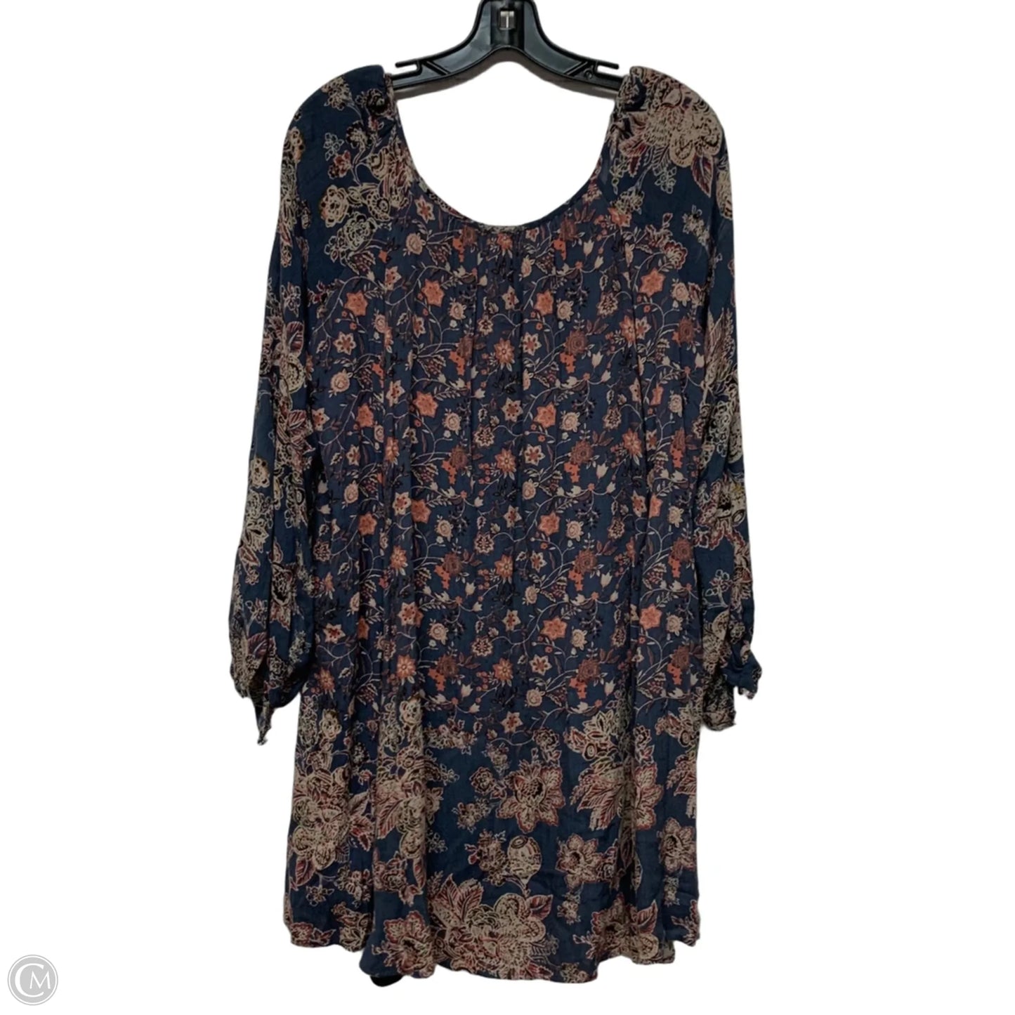 Tunic Long Sleeve By Free People In Blue & Orange, Size: S