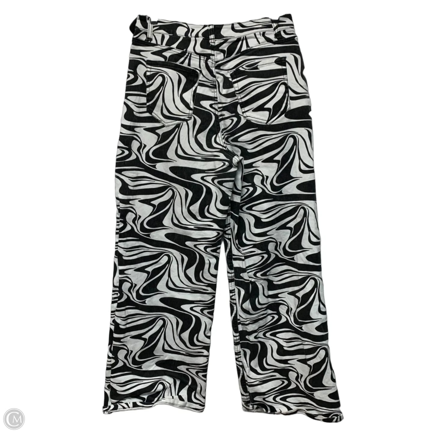 Jeans Wide Leg By So In Black & White, Size: 14
