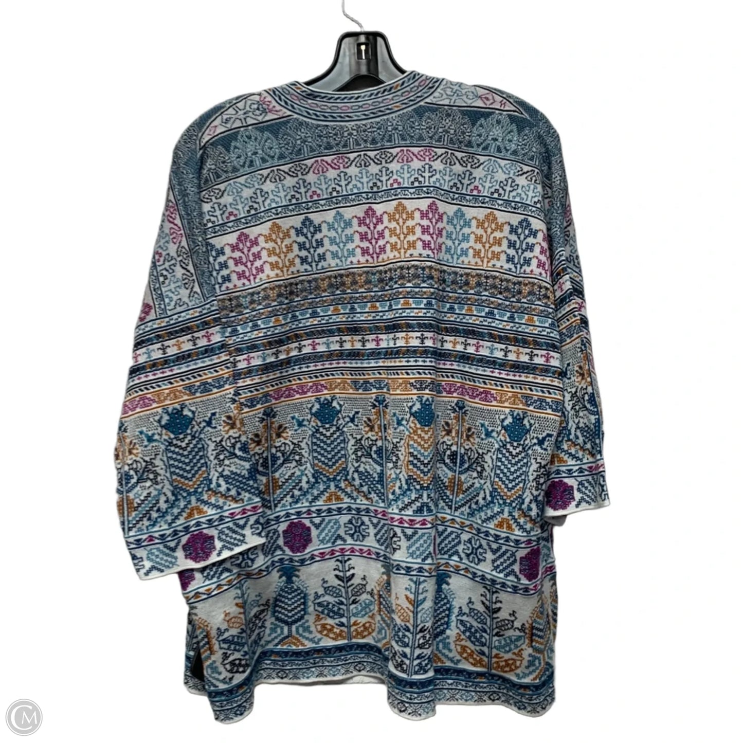 Sweater Cardigan By Peruvian Connection In Blue & Purple, Size: L