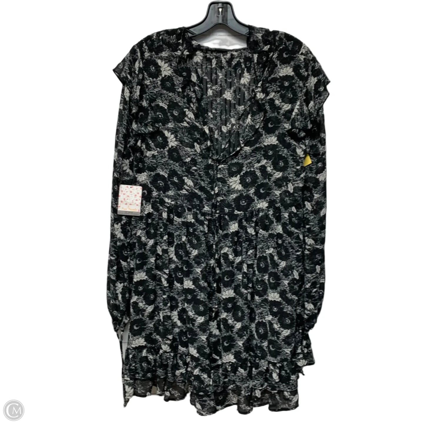 Tunic Long Sleeve By Free People In Black & White, Size: M