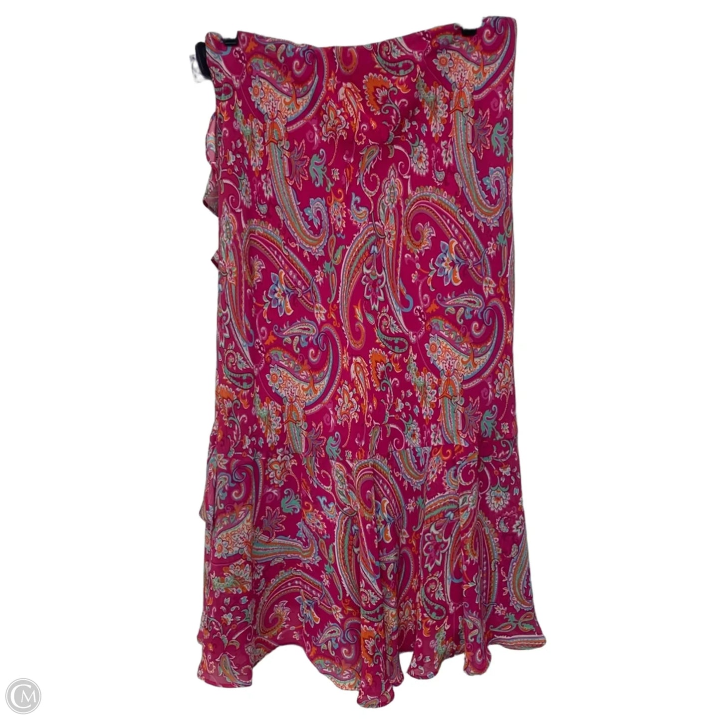 Skirt Midi By Chaps In Orange & Pink, Size: M