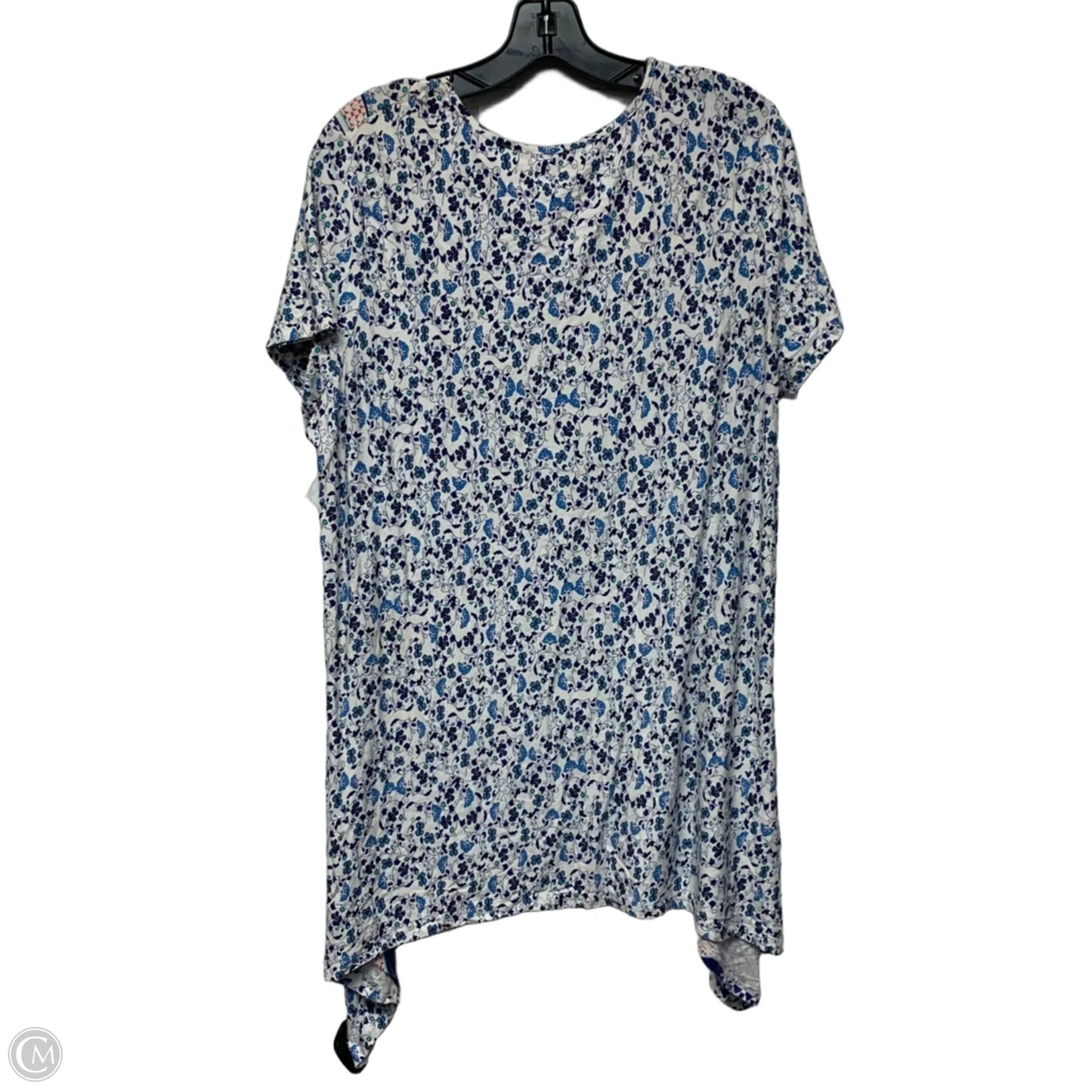 Top Short Sleeve By Hannah In Blue & Red, Size: 1x