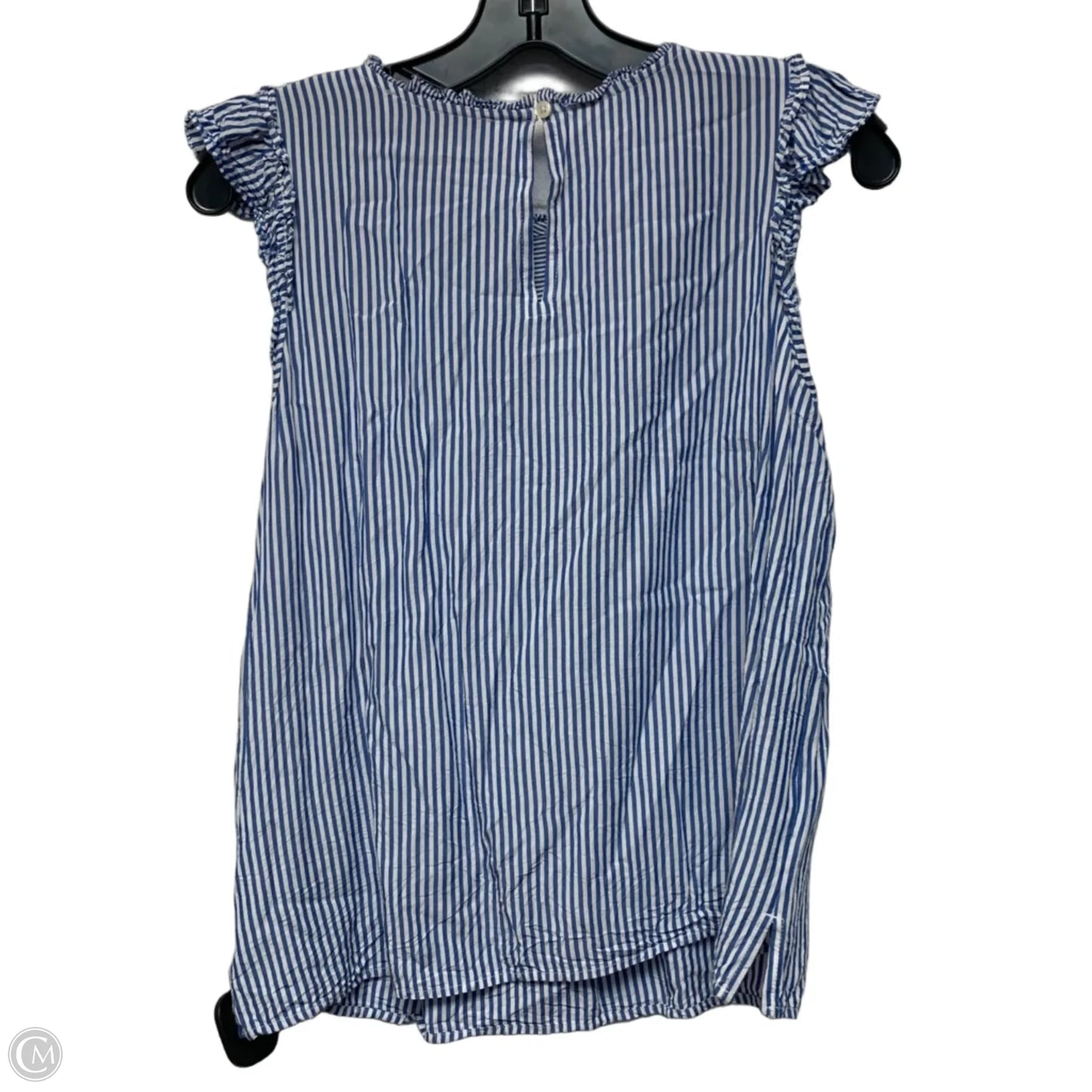 Top Sleeveless By Loft In Blue & White, Size: S