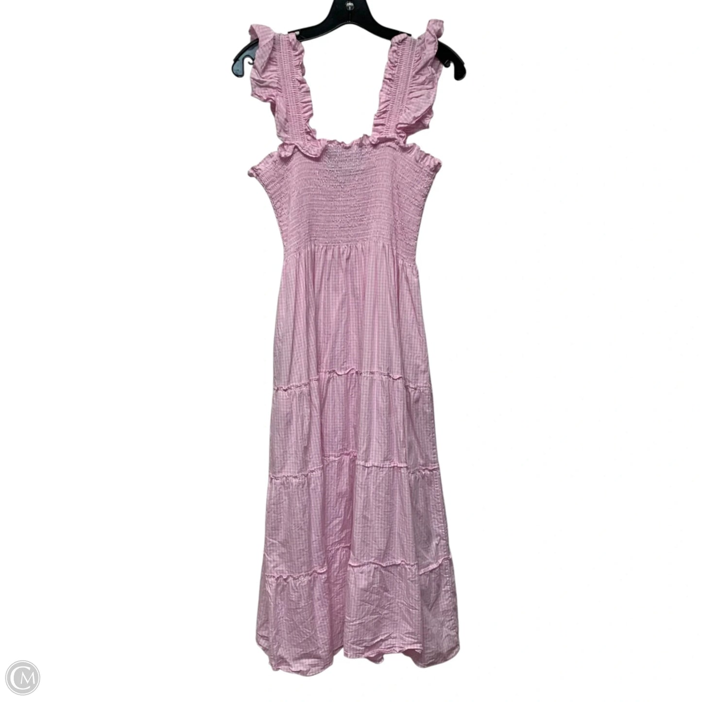 Dress Casual Midi By Hill House In Pink & White, Size: M