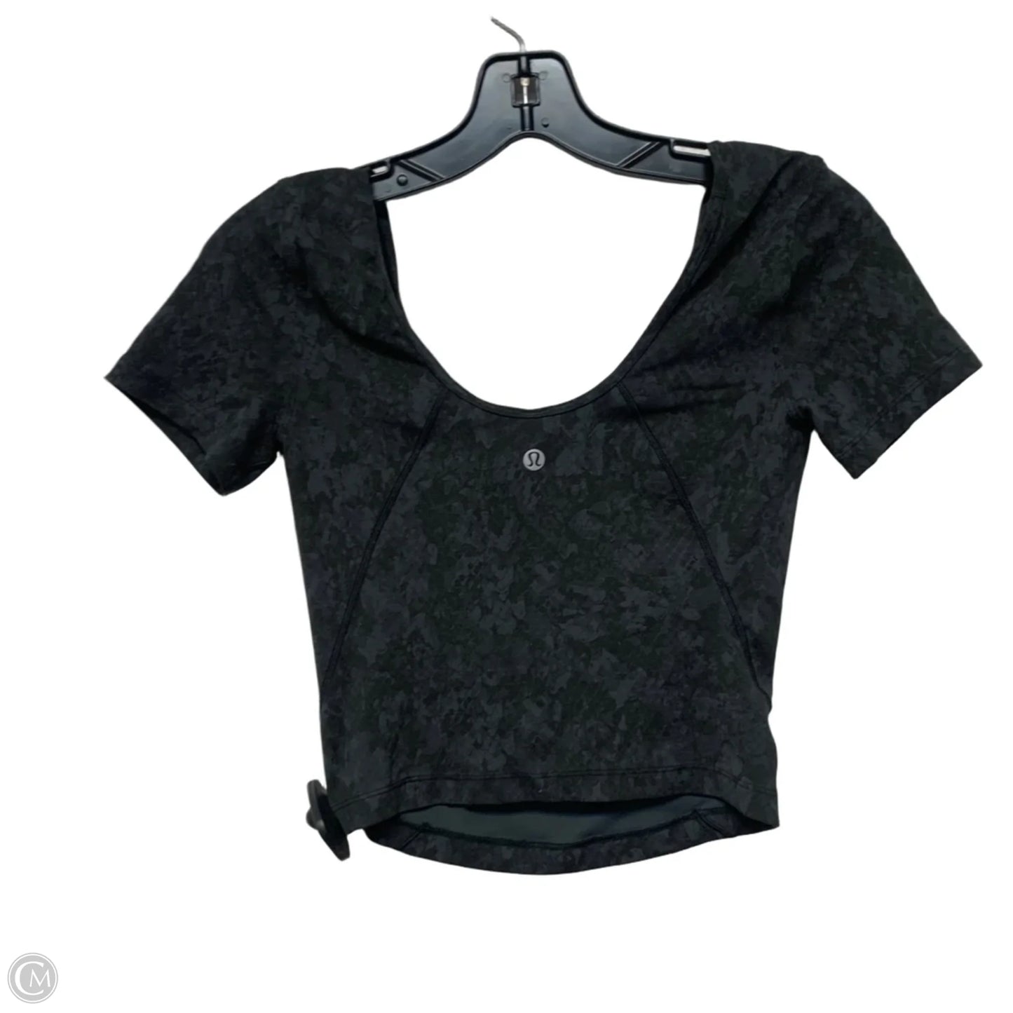 Athletic Top Short Sleeve By Lululemon In Black, Size: S