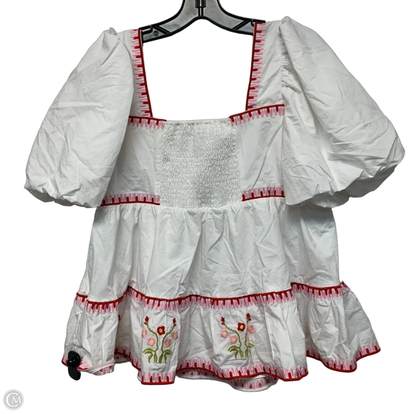 Top Short Sleeve By English Factory In Red & White, Size: M