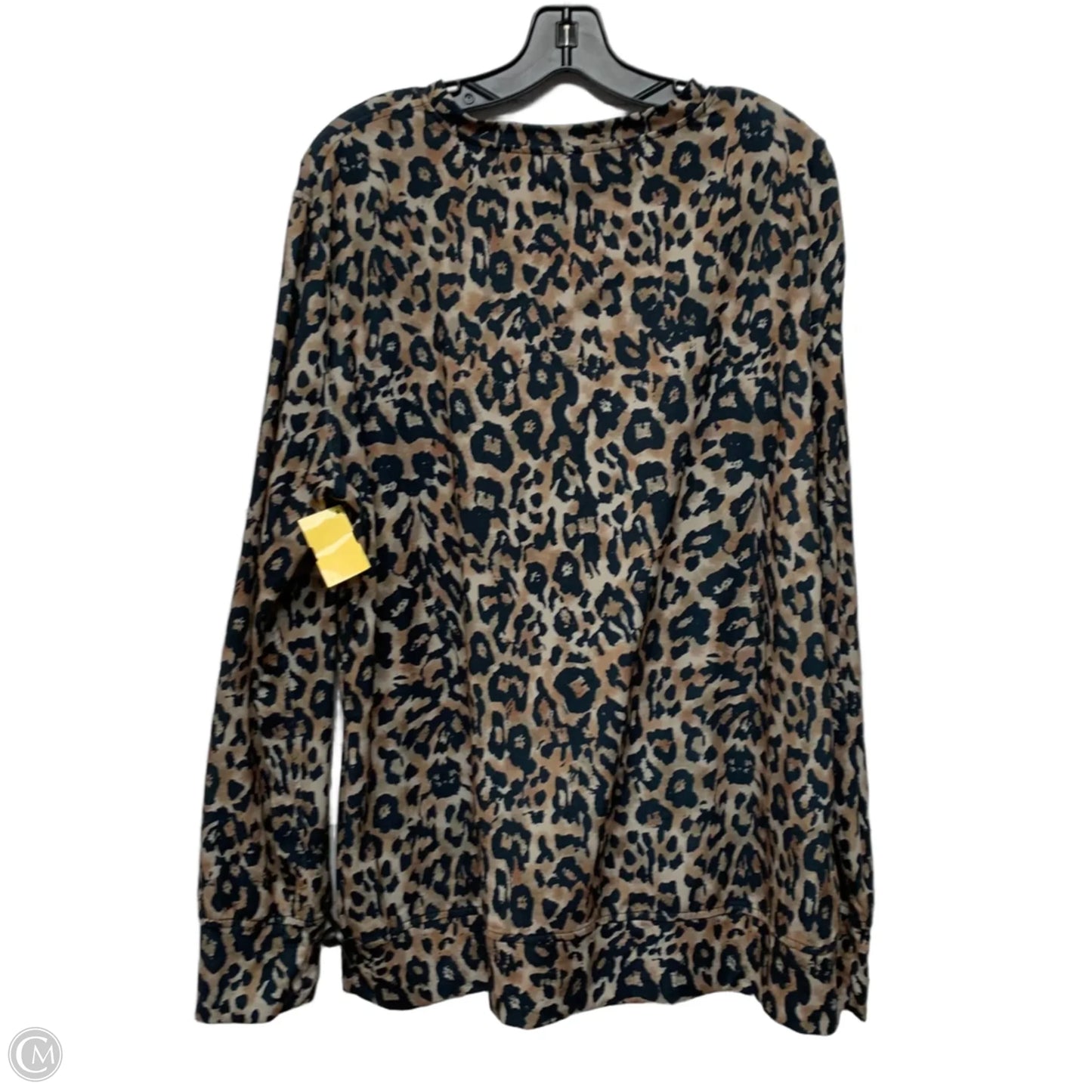 Top Long Sleeve In Animal Print, Size: 2x