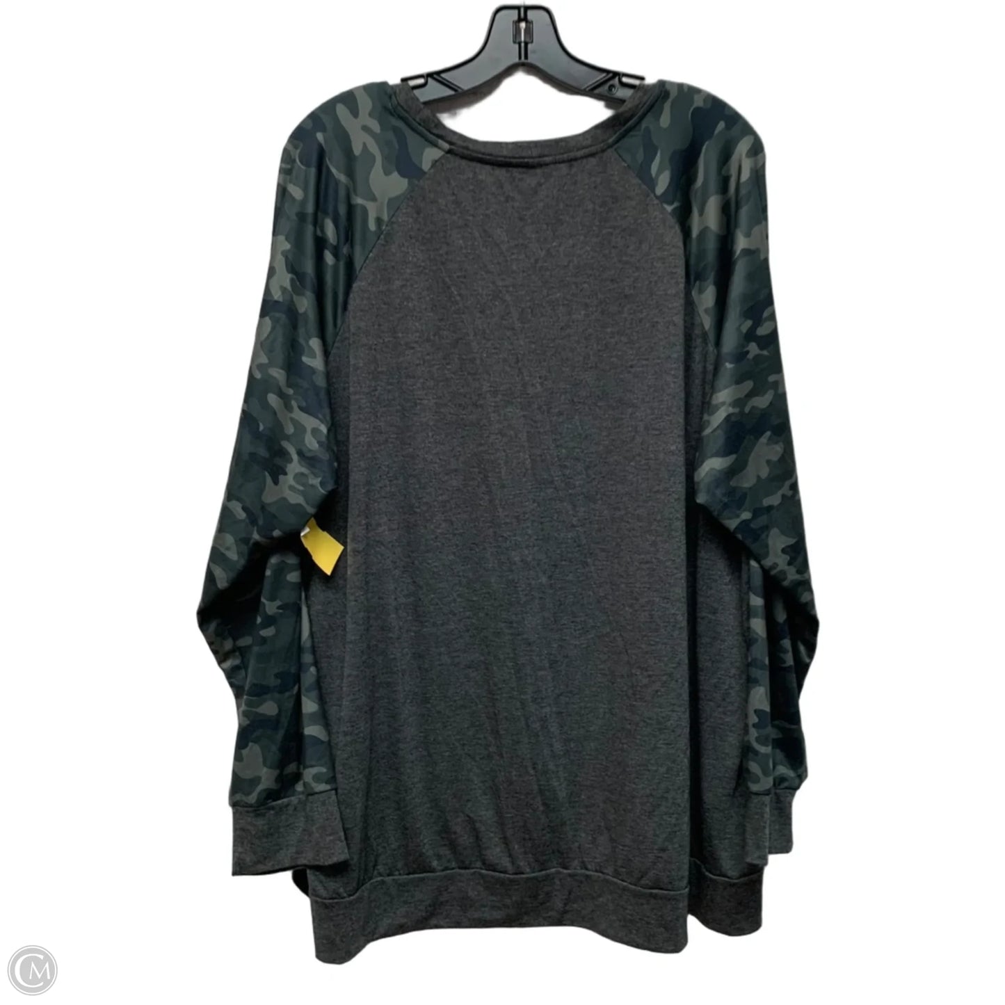 Top Long Sleeve In Green & Grey, Size: 3x