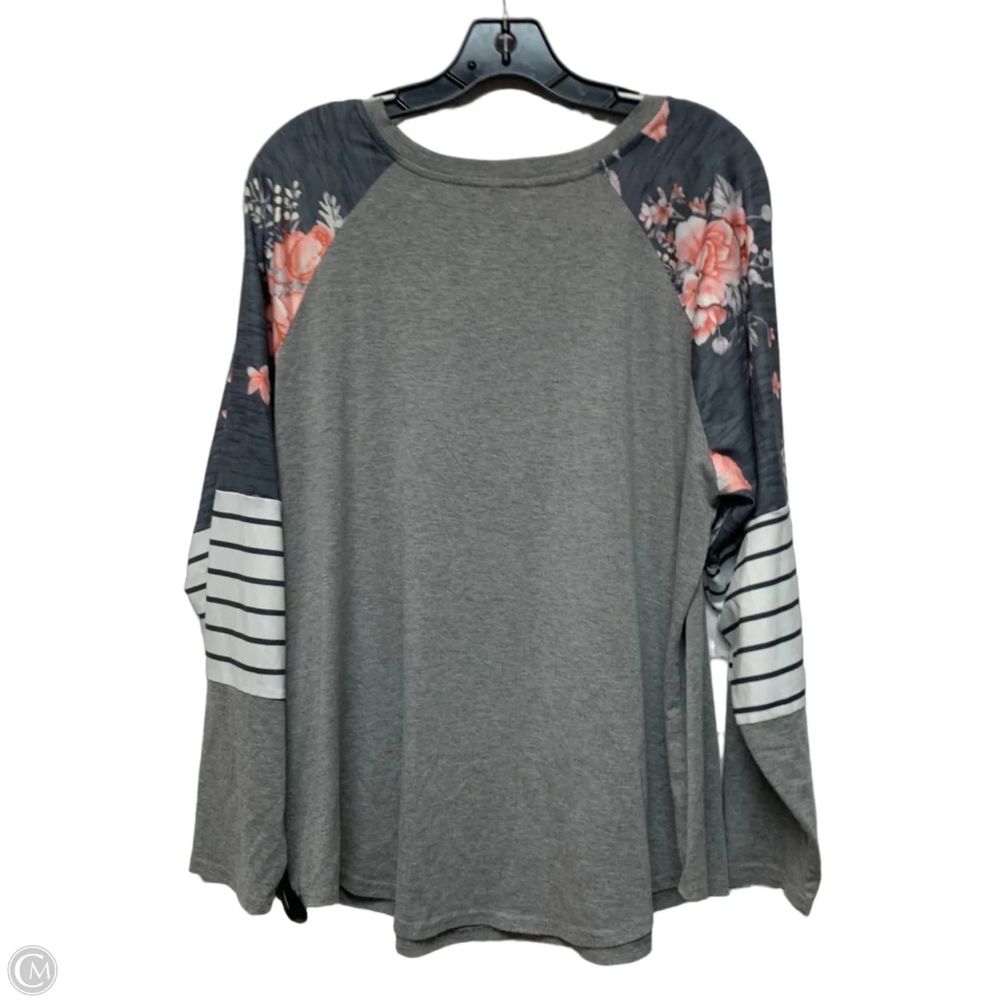 Top Long Sleeve In Grey, Size: 2x