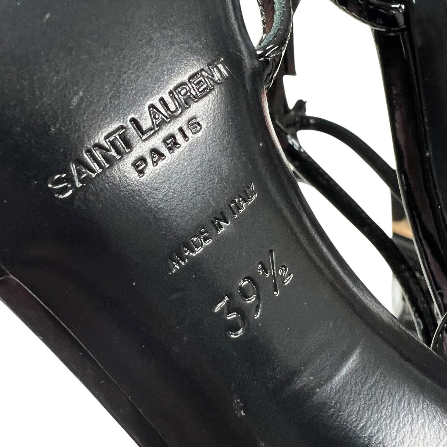 Sandals Luxury Designer By Yves Saint Laurent In Black, Size: 9.5