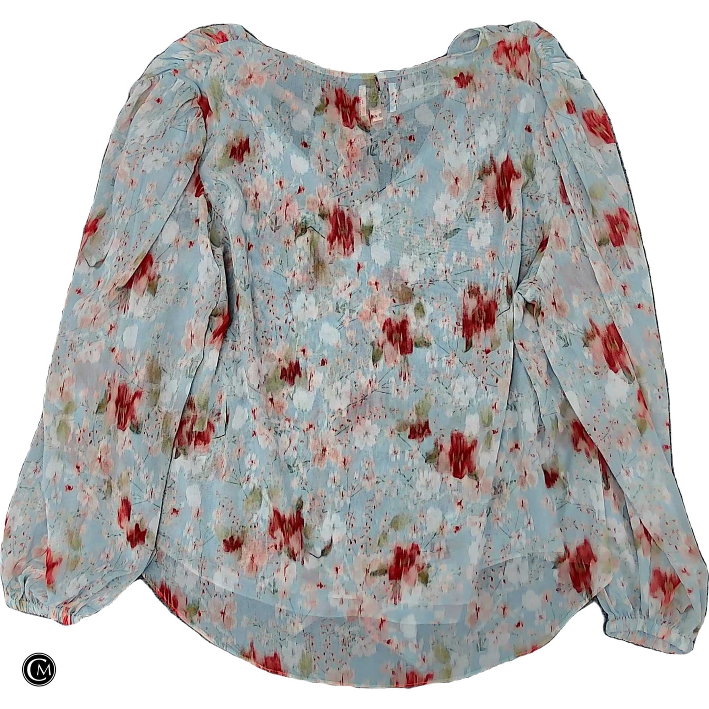 Blouse Designer By Misa In Blue & Red, Size: Xl image 2