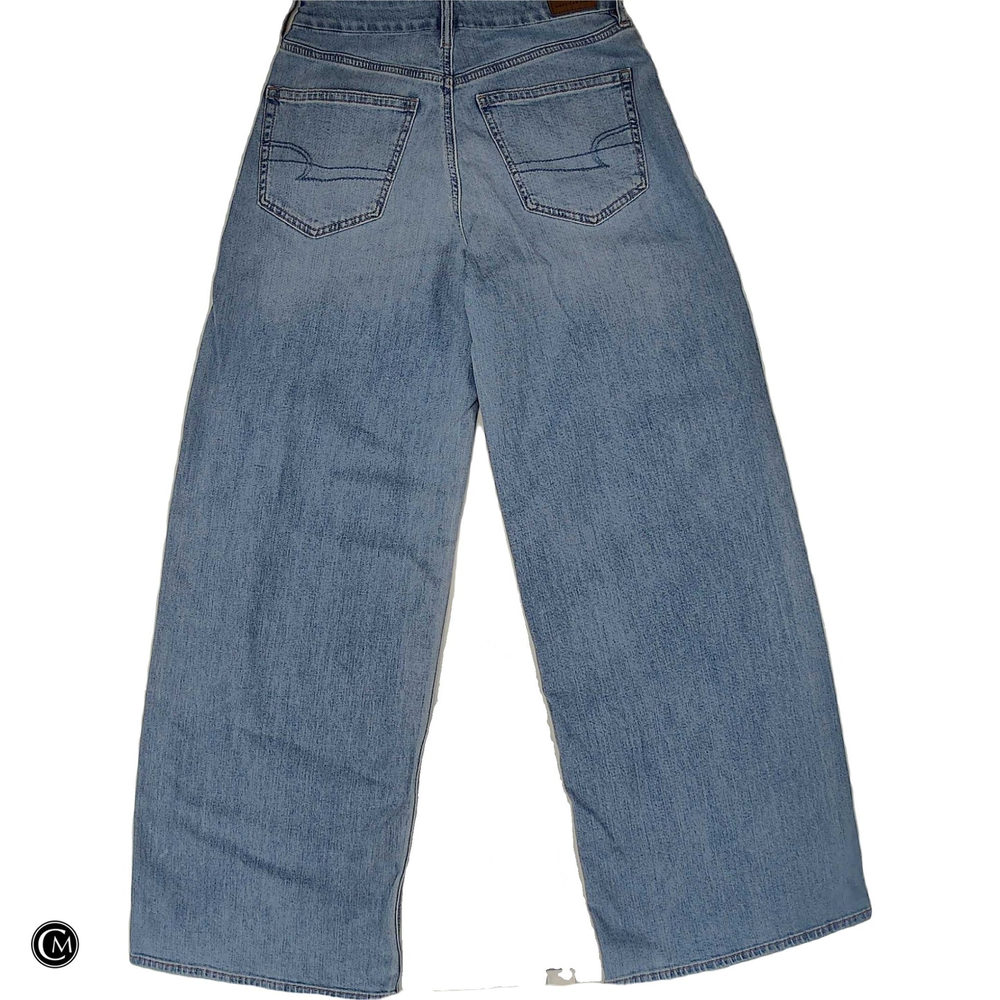 Jeans Wide Leg By American Eagle In Blue Denim, Size: 4 image 2