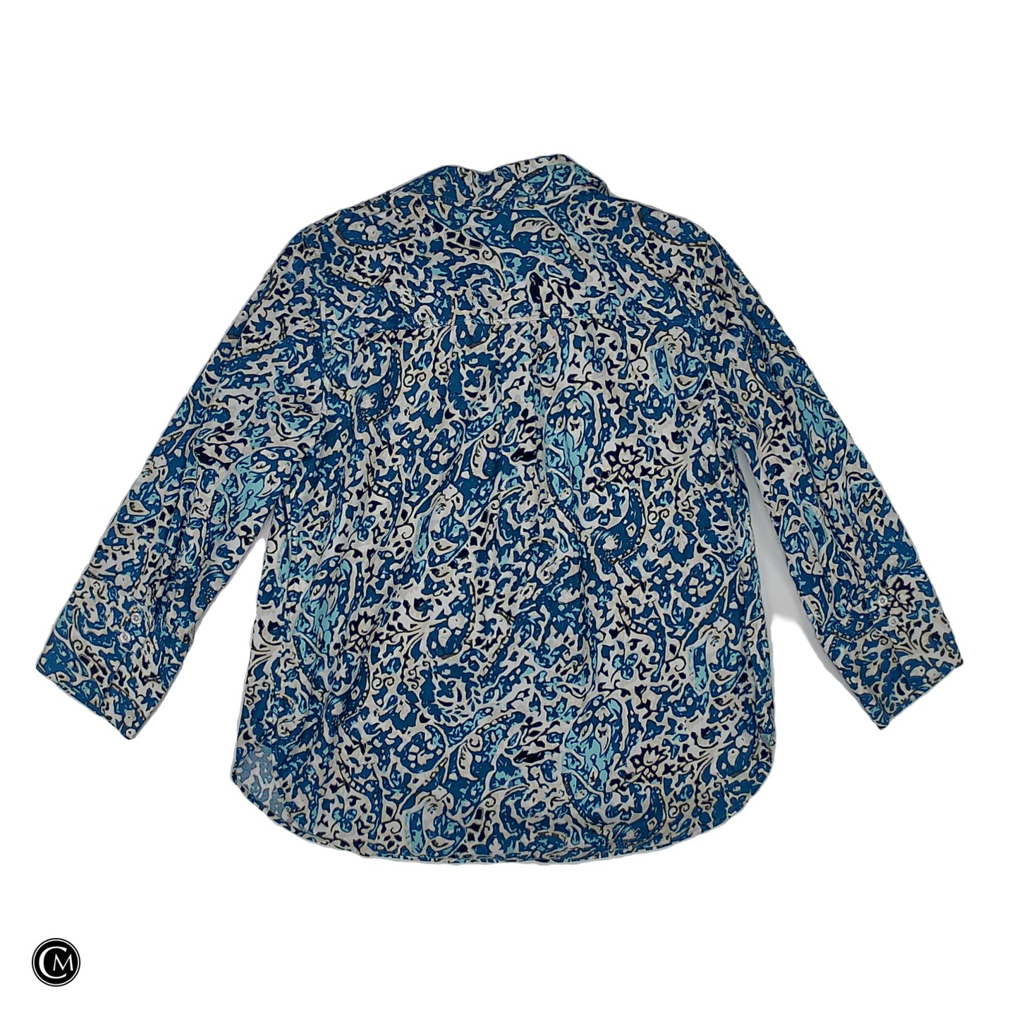 Top Ls By Chicos In Blue & White, Size: M image 2