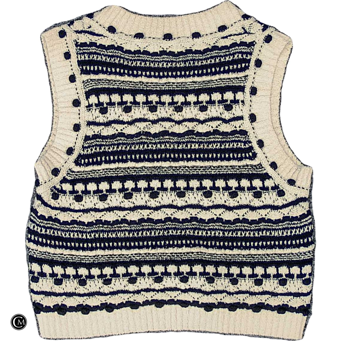 Vest Sweater By Pilcro In Black & Cream, Size: S image 2