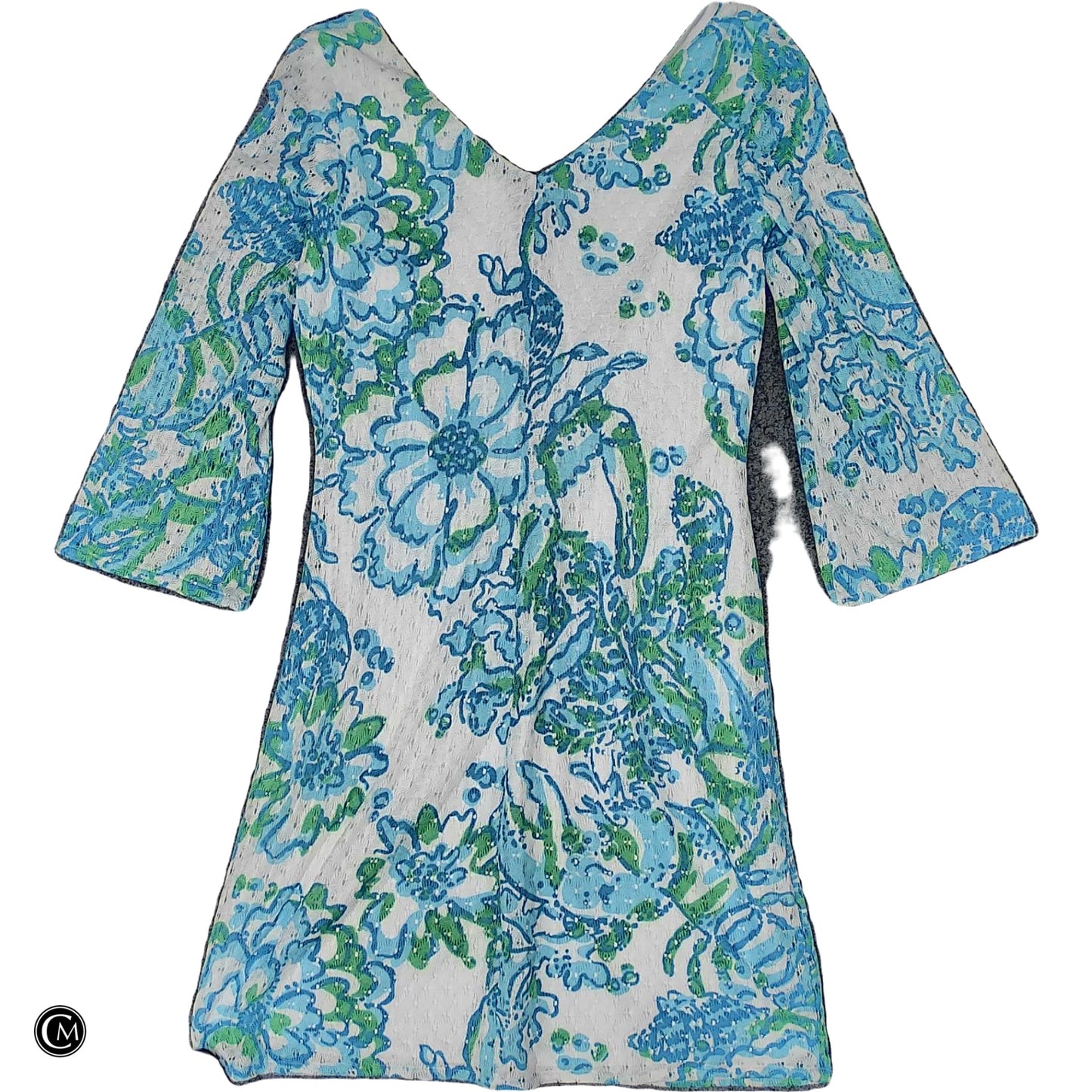 Dress Designer By Lilly Pulitzer In Blue & White, Size: S image 2