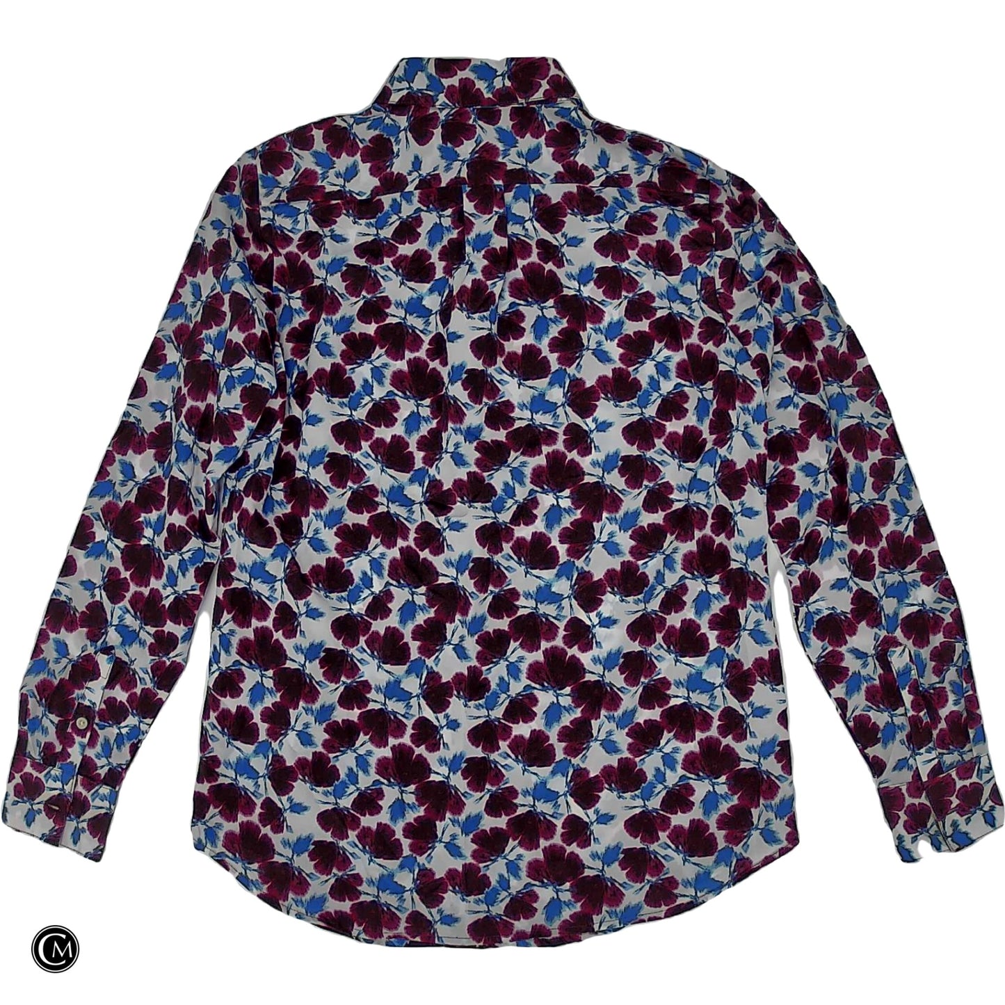 Blouse 3/4 Sleeve By Banana Republic In Blue & Purple, Size: Xs image 2