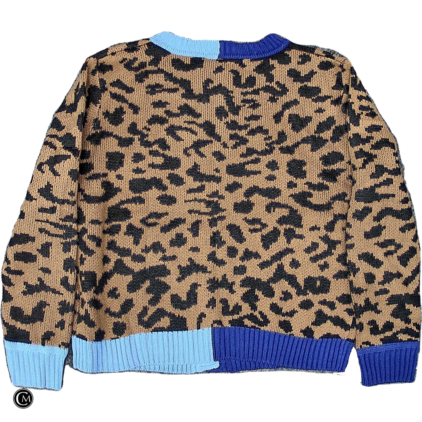 Sweater Cardigan By Clothes Mentor In Blue & Brown, Size: S image 2