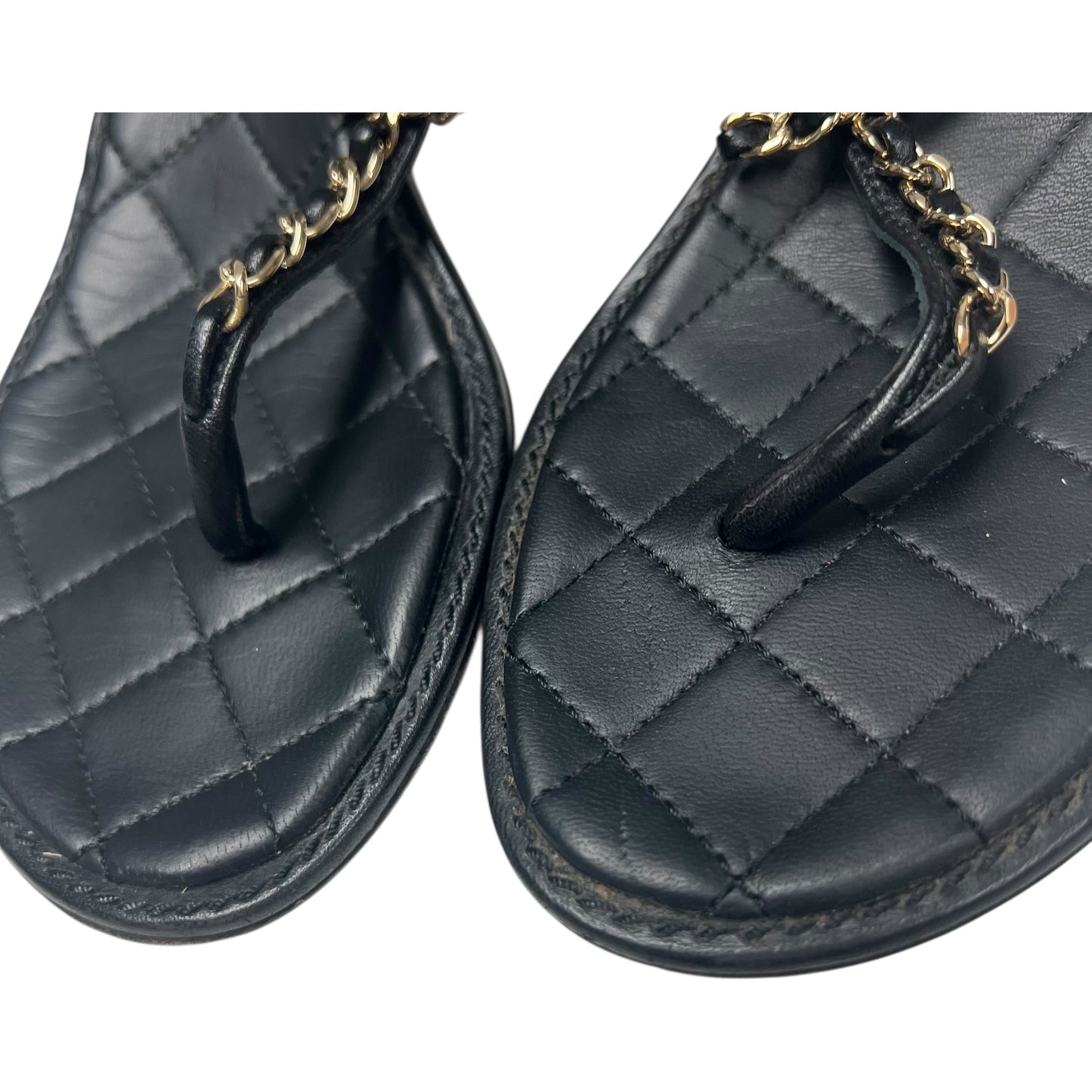 Sandals Luxury Designer By Chanel In Black, Size: 6