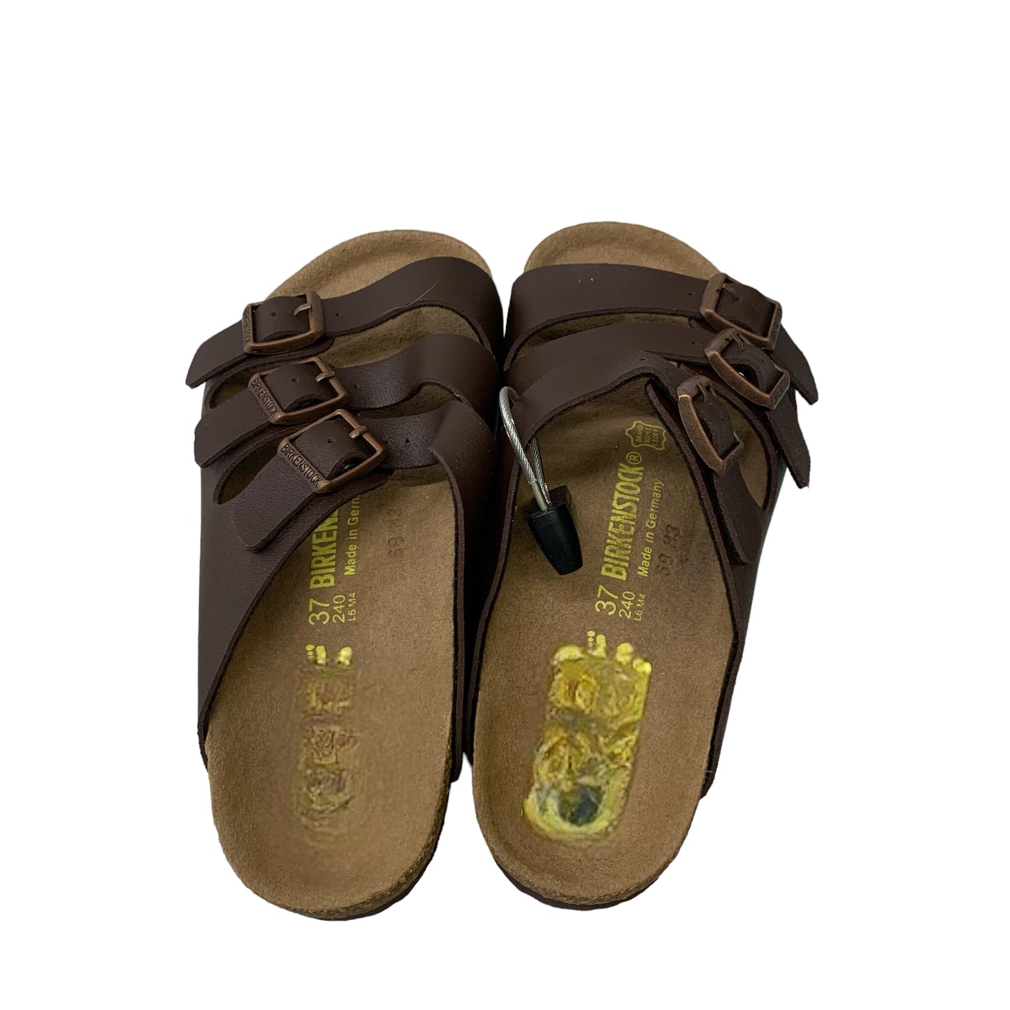 Sandals Flats By Birkenstock In Brown, Size: 6