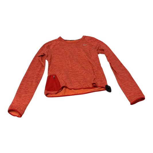 Athletic Top Long Sleeve Crewneck By Nike Apparel In Orange, Size: S