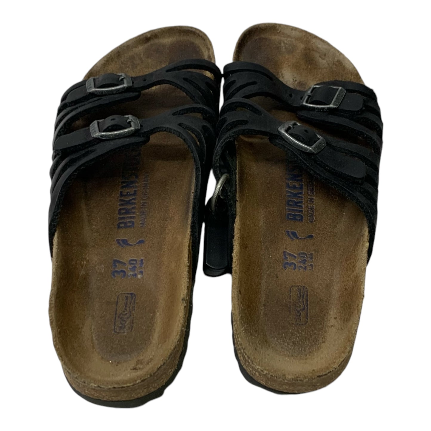 Sandals Flats By Birkenstock In Black, Size: 6