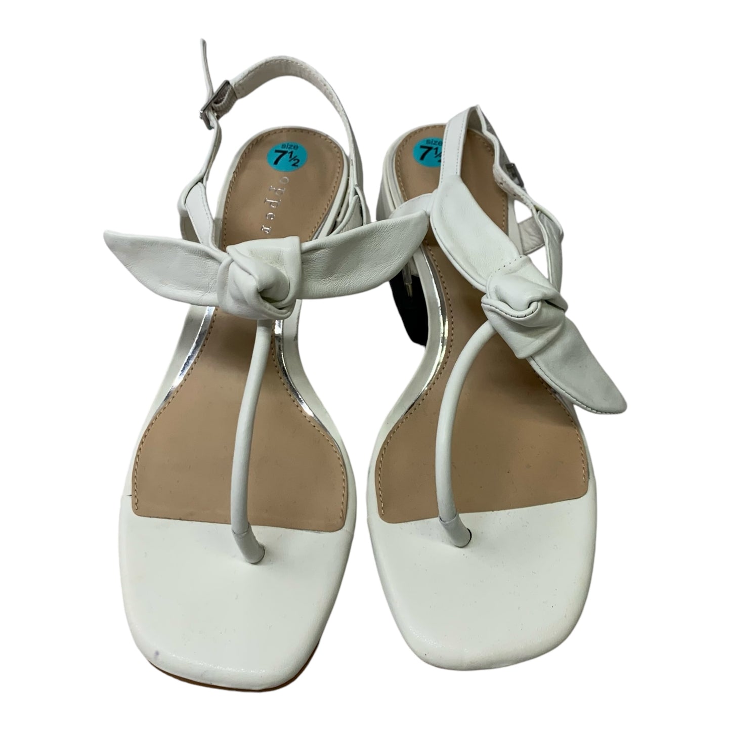 Sandals Heels Block By Copper Key In White, Size: 7.5