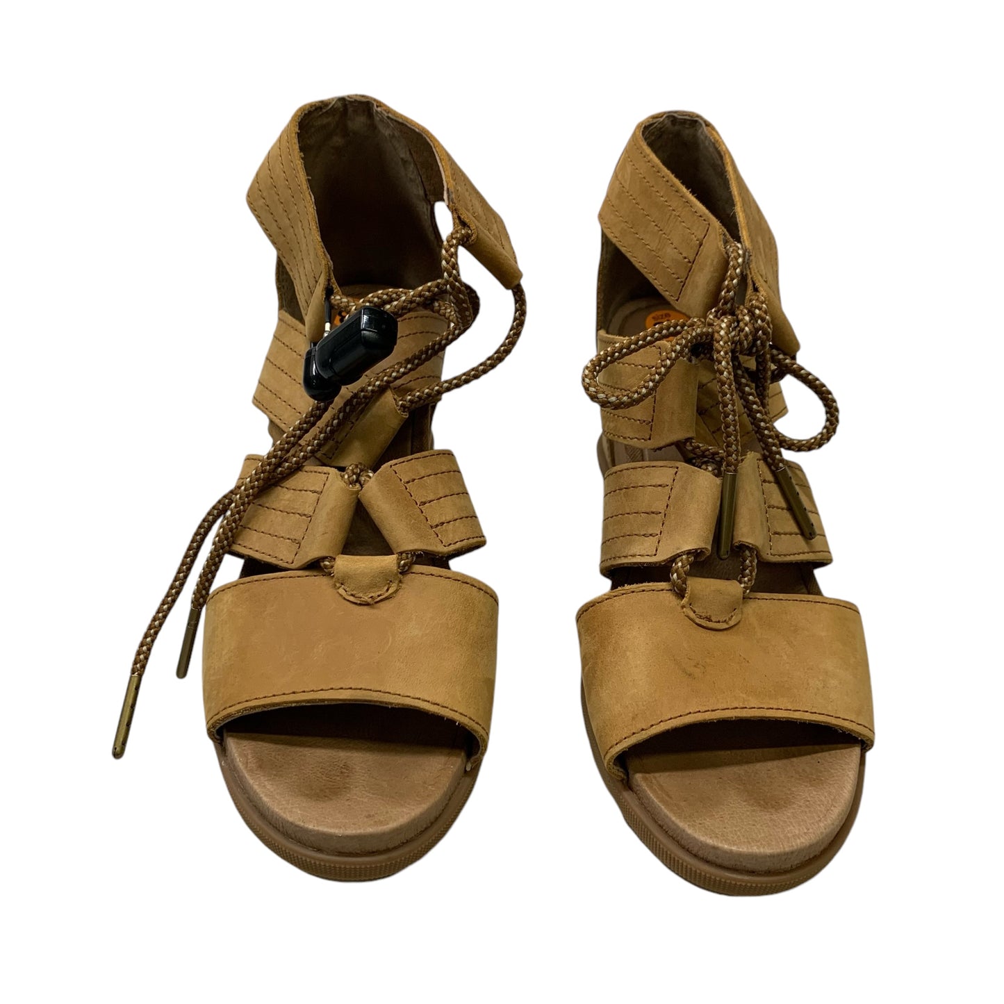 Sandals Heels Wedge By Sorel In Tan, Size: 8.5